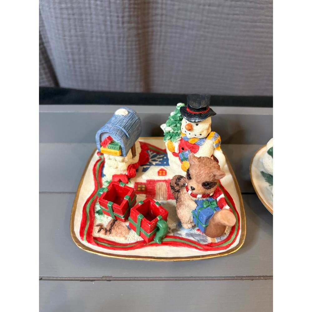 NEW 2 Vintage Snowman Christmas Figurine Sets – Mini Mugs-Resin Decor - Picture 2 of 7